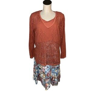 Fritzi Women’s Vintage 3pc Set Sweater/Tank/Midi Skirt Set Size M Made in USA